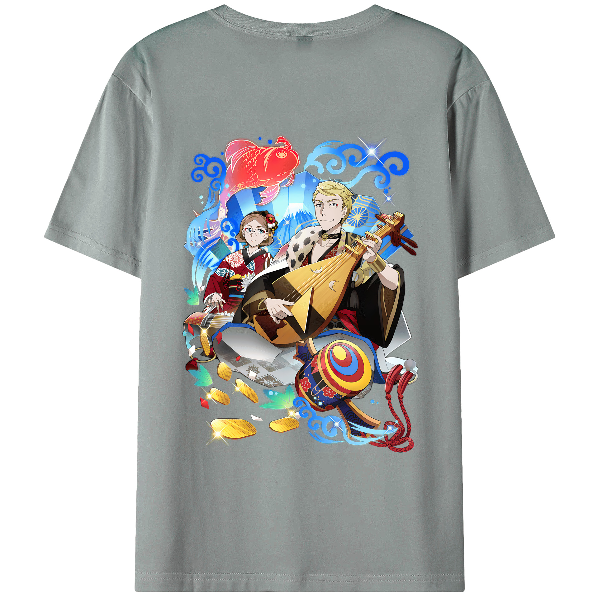 （画像用） 文豪ストレイドッグス Bungo Stray Dogs 綿100％ メンズ半袖Tシャツ（バックプリント） 通気性